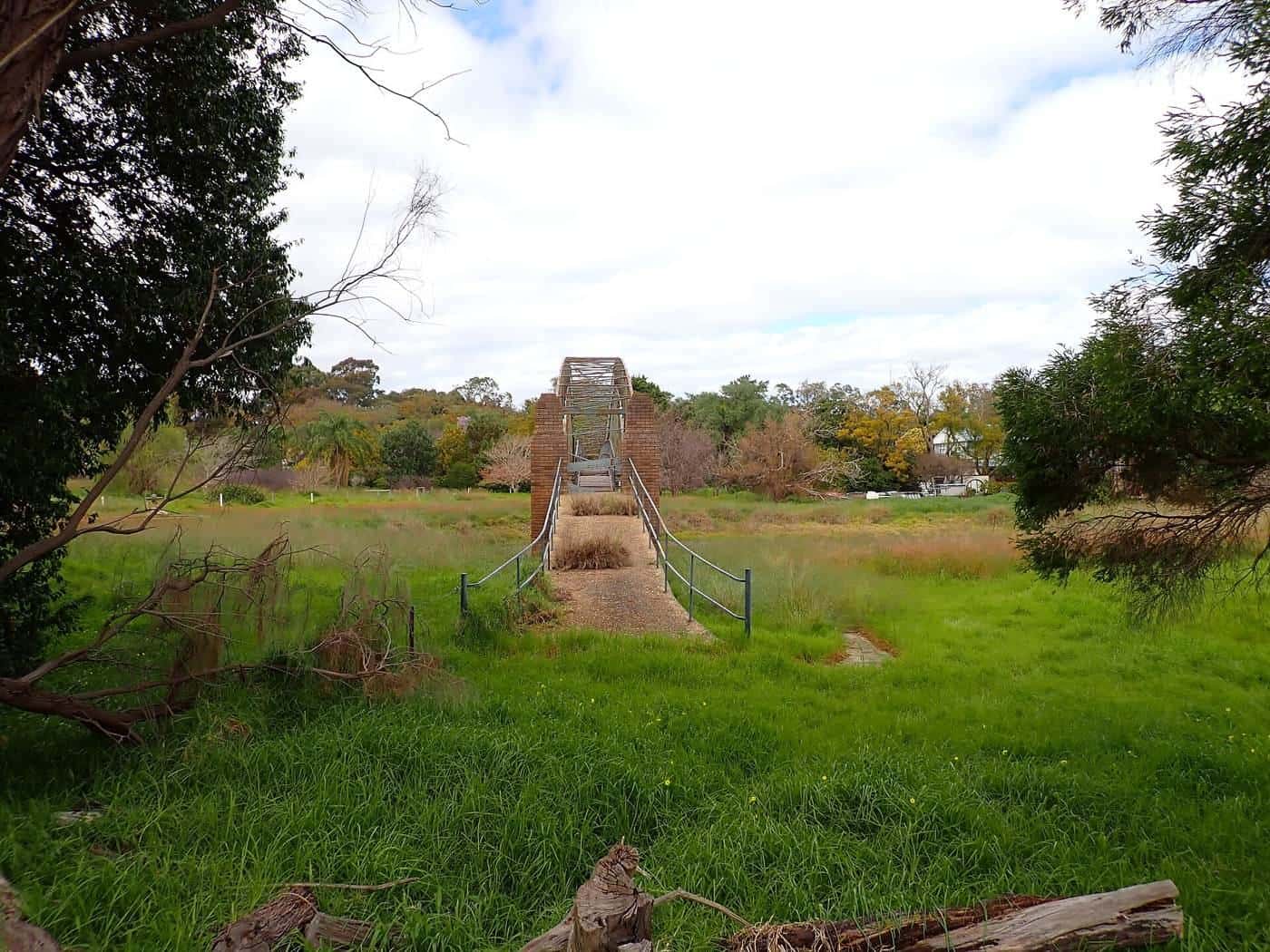 A landscaped garden with paths and plantings at Vision Splendid Gardens, Waroona, WA